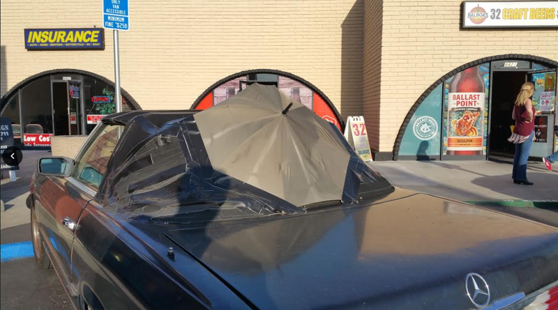 Illustration for article titled This DIY Convertible Top Fix Looks Like Mary Poppins Died In A Mercedes